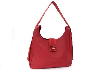 1円 ■美品■ HERMES エルメス サコ クシュベル ゴールド金具 ○T刻印 ワンショルダーバッグ 肩掛けかばん レディース レッド系 FX9607