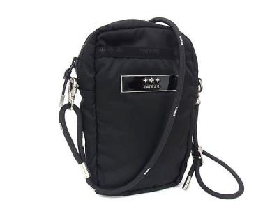 1円 ■美品■ TATRAS タトラス ナイロン ポシェット クロスボディ ショルダーバッグ レディース メンズ ブラック系 FY3245