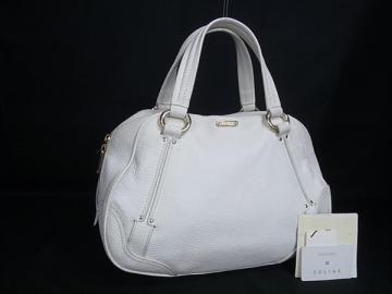 1円 CELINE セリーヌ レザー ハンドバッグ トートバッグ レディース メンズ アイボリー系 FY3275