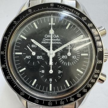 ★1円スタート★OMEGA オメガ スピードマスター クロノグラフ メンズ 腕時計 自動巻き ジャンク 黒文字盤 ベルト純正 中古品 OB1062