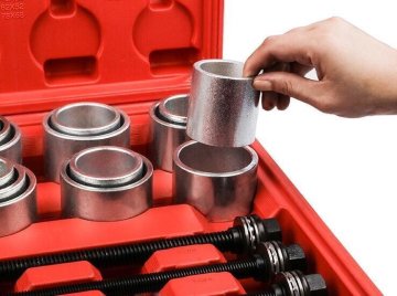 新品プルスリーブキット28点セット油圧プレスSST特殊工具スリーブ アタッチメント当て金 汎用 ブッシュ ベアリング マウント 脱着 圧入