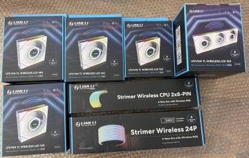 【7個セット】LIAN LI UNI FAN TL WIRELESS LCD+Strimer Wirelessセット　ホワイト　ワイヤレスコントローラー2個付属