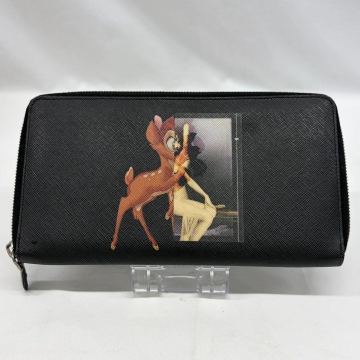 1円スタート GIVENCHY ジバンシィ バンビ ラウンドファスナー 長財布 ブラック レザー メンズ レディース リカルドティッシ 正規品 あ145