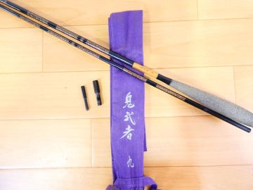 【（KF-14）USED!Daiwa ヘラブナ竿 鬼武者 九★ダイワ/4本継/仕舞寸法：約76.5ｃｍ/保存袋付＠100（6）】