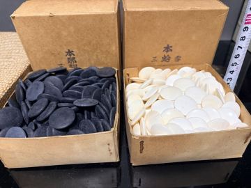 本蛤碁石 雪印 那智黒石 囲碁セット 囲碁 碁石 本那智黒 那智黒石 黒 白