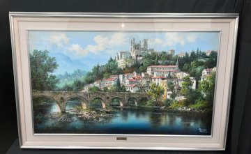 【江】人見友紀 風景画 油彩 模写 50号 約92cm&times;142cm 古美術品(絵画額装アート)X2660 LVTvkfu DTlavk