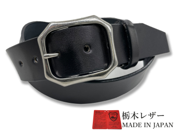 1円スタート 訳あり アウトレット B品 新品 栃木レザーベルト 本革 牛革 メンズ 黒 国産 日本製 カジュアル ベルト レザー 黒 40mm w063BKb