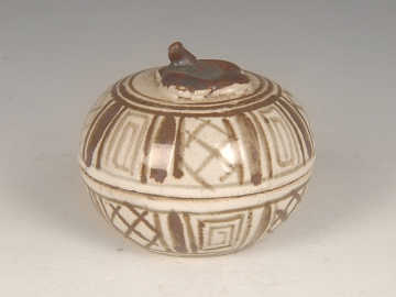 ■昔の夢■m53　宋胡録　鉄絵盒子　茶道具/スンコロク/タイ古陶磁