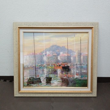 A 酒井健吉 マルセイユ 油彩画 風景画 2003年6月18日