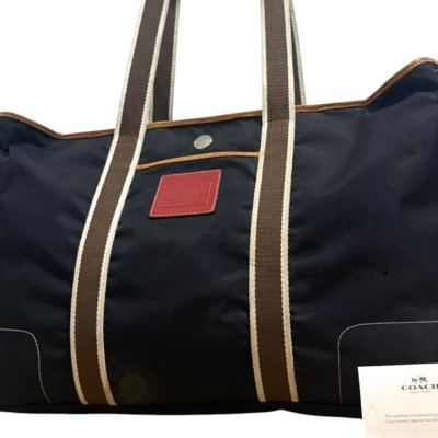1円～【入手困難品】定価12万円 コーチ COACH トートバッグ ハンプトンズ ウィークエンドA4 2way レザー メンズ レディース ブラック 黒