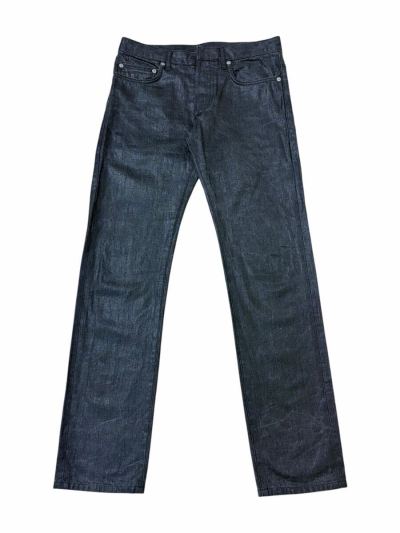 Dior HOMME 2007AW &ldquo;Navigate&rdquo; Sharp Notation Coated Black Denim Pants 29 コーティング　