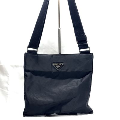1円スタート PRADA プラダ テスートナイロン ショルダーバッグ 三角プレート ブラック