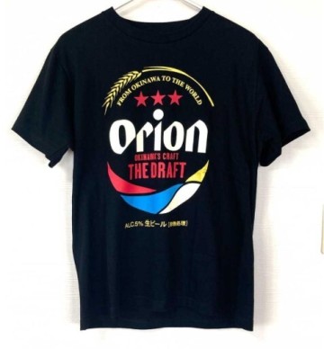 【美品】オリオンビール ザ・ドラフト缶 Tシャツ Mサイズ ブラック 黒 沖縄 公式