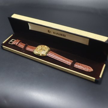 希少 RADO Green Horse 71 ラドー グリーンホース 11873/1 自動巻き ゴールドカラー デイデイト 新品ベルト 箱付き メンズ腕時計