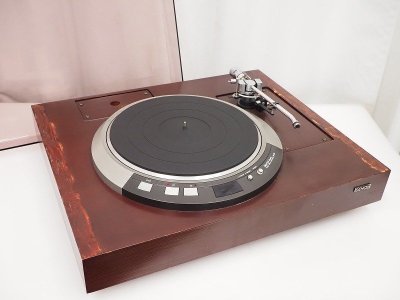 ■□DENON DP-80/DK-2300/SAEC WE-308SX レコードプレーヤー キャビネット/ダストカバー/トーンアーム付 デノン□■034836002-2□■