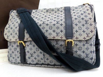 美品◆LOUIS VUITTON ルイ・ヴィトン◆モノグラムミニ サック・ママン◆キャンバス レザー 本革◆ショルダー バッグ◆紺 G金具◆A18171