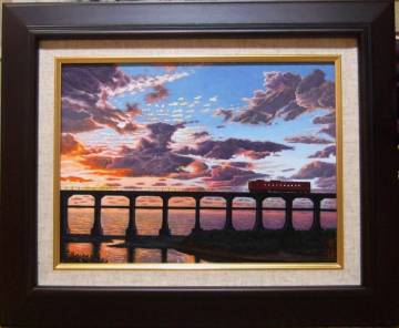 真作保証　雲海 洋次 作　 [ 夕景 ]　　油彩 F4号　 　 