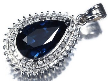 RR18513S【1円～】新品【RK宝石】《Sapphire》上質サファイア 特大3.68ct 極上ダイヤモンド Pt900 高級ペンダントヘッド ネックレス ダイヤ