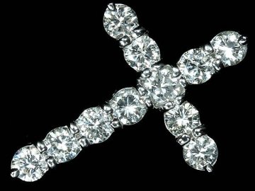 KV18801T【1円～】新品【RK宝石】《Diamond》極上ダイヤモンド 総計1.01ct Pt900 高級ペンダントヘッド ネックレス クロス 十字架 ダイヤ