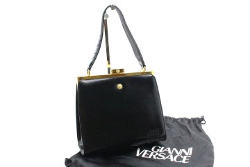 【ト石】 GIANNI VERSACE ジャンニヴェルサーチ バッグ サンバースト 太陽神金具 チャーム・保護袋付き EE710EWH03