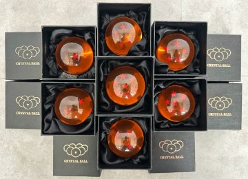 【ト埼】ドラゴンボール クリスタルボール 神龍 一星球～七星球 箱付き 直径約7cm 重量約288g Dragon Ball JS012JAH02