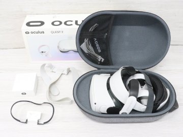 【行董】Oculus Quest 2 VRヘッドセット コントローラー ハードケース付 Meta Meta Quest 2 メタ ゲーム 通電のみ確認OK 現状品 AE673ABS72