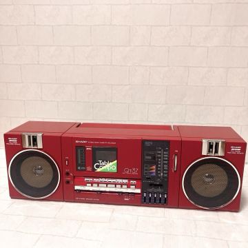 SHARP QT-37R 赤 ラジカセ ジャンク 昭和レトロ　レッド