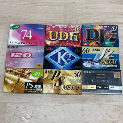未開封 カセットテープ まとめて メタルテープ TypeIV ハイポジテープ TypeII 9個 セット[TE02240]