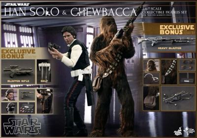 ホットトイズ スター・ウォーズ エピソード4 新たなる希望 ハン・ソロ＆チューバッカ（２体セット）ボーナスアクセサリー付き