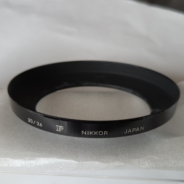 希少 ニコン NIKKOR-UD Auto 20mm 1:3.5用 72mm径レンズフード「20/3.5 F NIKKOR JAPAN刻印」目立つキズ、歪み等なしレンズへの装着良好