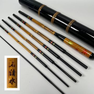 6Y92 ★1000円～ 美品 石清水 たなご竿 竹竿 釣り竿 ケース付 コレクション 趣味 スポーツ レジャー フィッシング