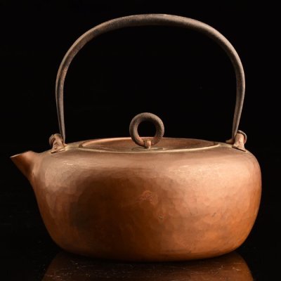 【流】煎茶道具 真鍋静良 打出銅瓶 湯沸 LF271