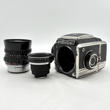 1円〜 ZENZA BRONICA ゼンザブロニカ S2 前期 NIKKOR-O・C 50mm F2.8 NIKKOR-P 75mm F2.8 中判カメラ 箱・ケース付 動作未確認
