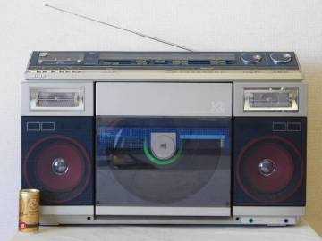 ビンテージ【シャープ VZ-V2】大型ラジカセ 両面演奏ポータブルステレオ ラジオ カセット レコードプレーヤー 当時物