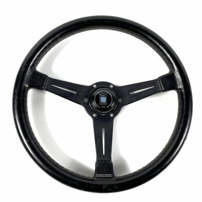 NARDI ナルディ STI レザーステアリング 37cm 37&Phi; ホーンボタン付き ハンドル スバル SUBARU TECNICA 当時物○現状品