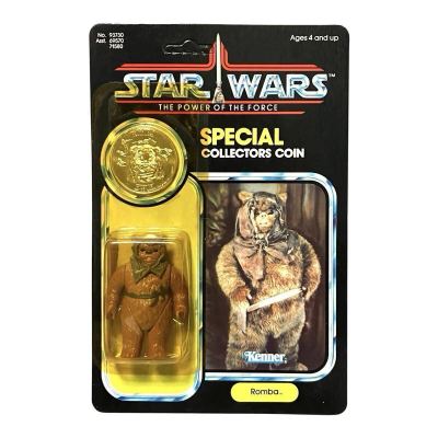 【新品未開封アンパンチ】オールドケナー スターウォーズ ロンバ Rombaコイン付 パワーオブザフォースPOTFベーシックフィギュア(イウォーク