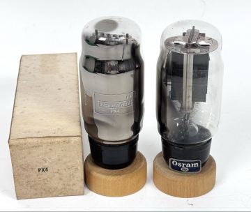 AZ-195 希少 Ferranti フェランティ & Osram オスラム PX4 真空管 2本セット 元箱付 英国製 直熱3極管 現状品 ヴィンテージ 欧州管 