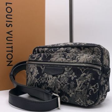 LOUIS VUITTON ルイヴィトン M57281 モノグラムタペストリー バムバック ショルダーバッグ ネイビー メンズ ボディバッグ