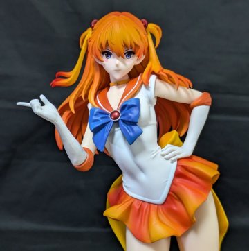 ◆ エヴァ【 美少女戦士 セーラーアスカ】2ヘッド、右腕差し替えパーツ付◆ 1/6◆ 完成品フィギュア◆ 惣流・式波◆海外限定◆箱付き◆
