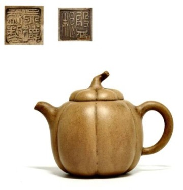 旧家蔵出 唐物 白泥［在銘］煎茶道具 急須 紫砂朱泥 時代物　幅約12.3cm高さ約9cm