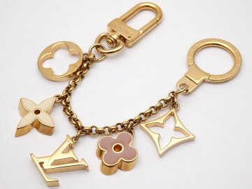LOUIS VUITTON M65111 フルールドゥ モノグラム バッグチャーム キーリング キーホルダー ブランド ルイヴィトン 1円～　B1031