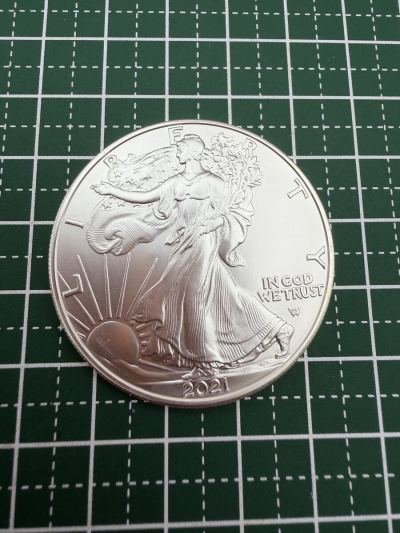 ★美品 2021年 アメリカンシルバーイーグル Type2 1ドル銀貨 1oz 約31.19g Ag99.8% 純銀 SILVER EAGLE 米国
