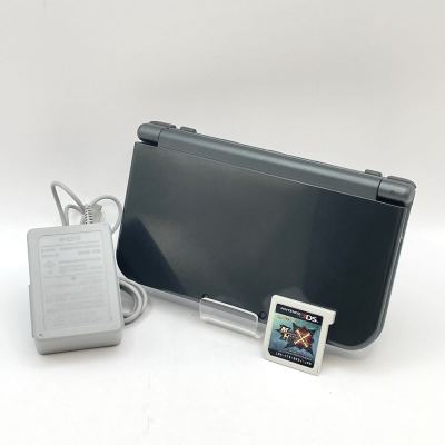 $ New Nintendo 3DSLL RED-001 メタリックブラック 本体 充電器 ソフト1本 ニューニンテンドー3DS 任天堂 モンハン モノトク