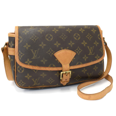 1円◎良品 LOUIS VUITTON ルイヴィトン ショルダーバッグ ソローニュ M42250 モノグラム ブラウン◎L.Com.hP-79