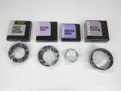 【新品未使用/4点まとめ】 レンズ フード コンタックス CONTAX SOFTLENS SHADE 55/86RING METALHOOD4 49/55RING まとめ4点 / 60(SG026211D)