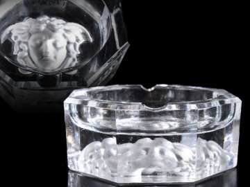 【雲】 某名家買取品 Versace Rosenthal ヴェルサーチ ローゼンタール メデューサ 灰皿 古美術品(アッシュトレイ) BY8486 OTgfr