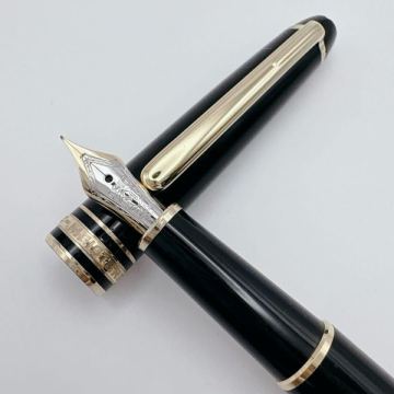 希少品 MONTBLANC モンブラン 万年筆 MEISTERSTUCK マイスターシュテュック 14K 14金 4810刻印 ブラック 1990年頃 シリアルナンバーあり