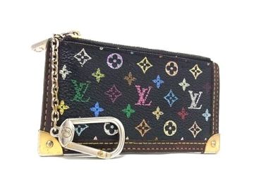 1円 LOUIS VUITTON ルイヴィトン M92654 モノグラムマルチカラー ポシェット クレ コインケース コインパース 小銭入れ ブラック系 HD0634