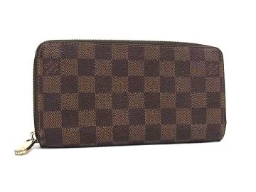 1円 LOUIS VUITTON ルイヴィトン N41661 ダミエ ジッピーウォレット ラウンドファスナー 長財布 ウォレット 小銭入れ ブラウン系 HD0457
