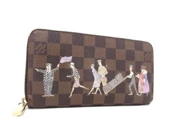 1円 LOUIS VUITTON ルイヴィトン N63004 ダミエ イリュストレ ジッピーウォレット ラウンドファスナー 長財布 ブラウン系 FY4903